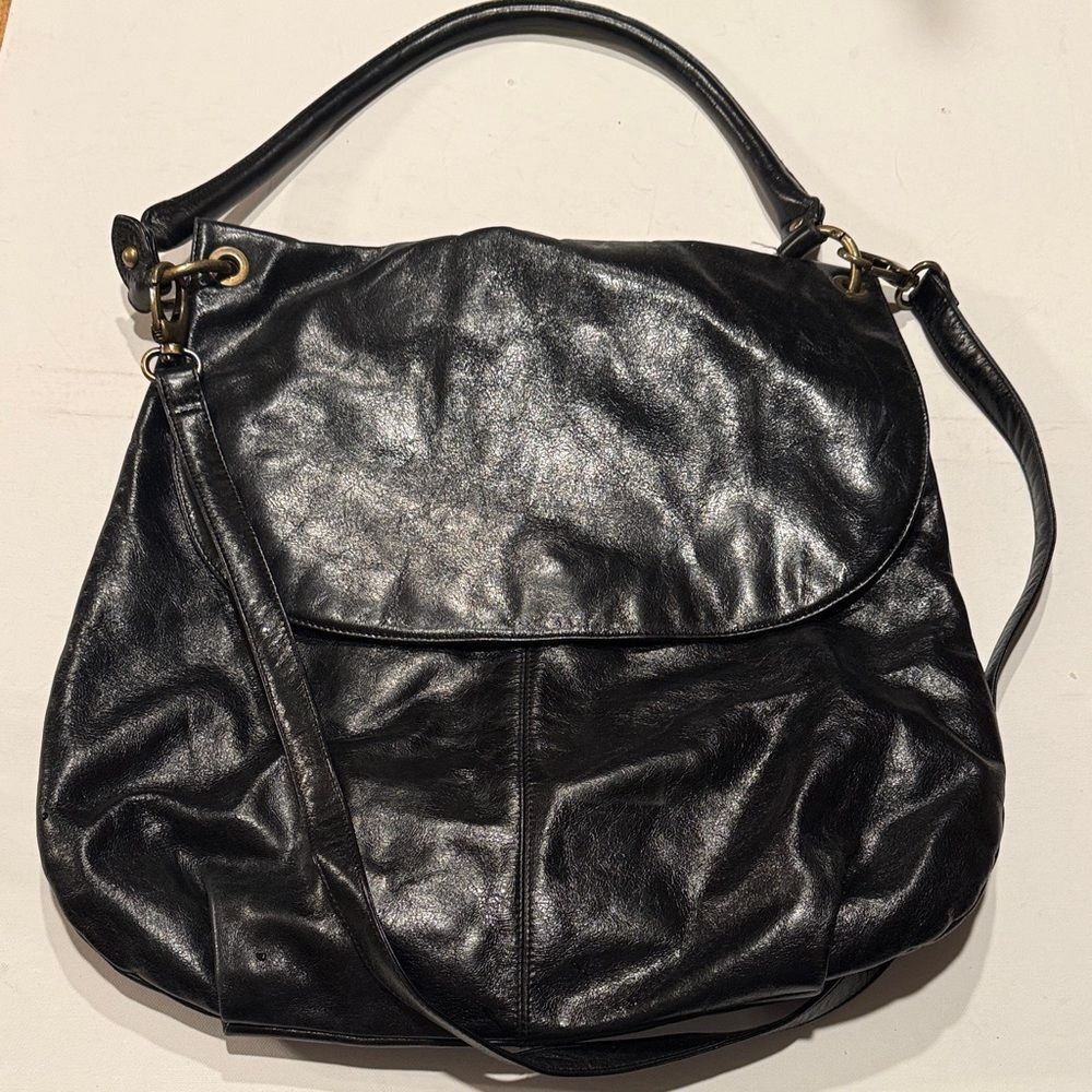 HOBO Black Leather Shoulder Bag
